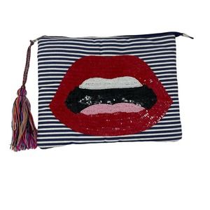 America and Beyond clutch handbag Sequin Lips